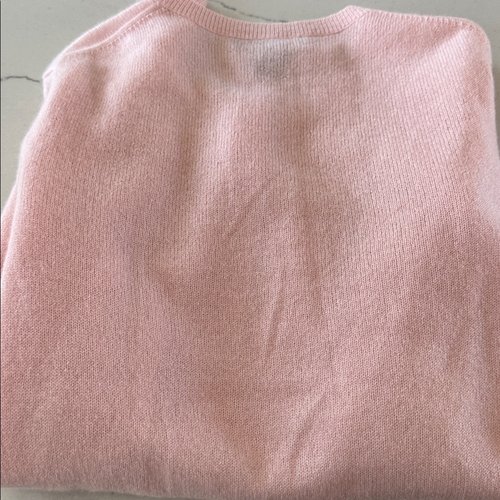 Lord & Taylor Light Pink Cashmere-Blend Crewneck Cardigan - Picture 2 of 6